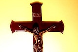 Catholic cross on a wall