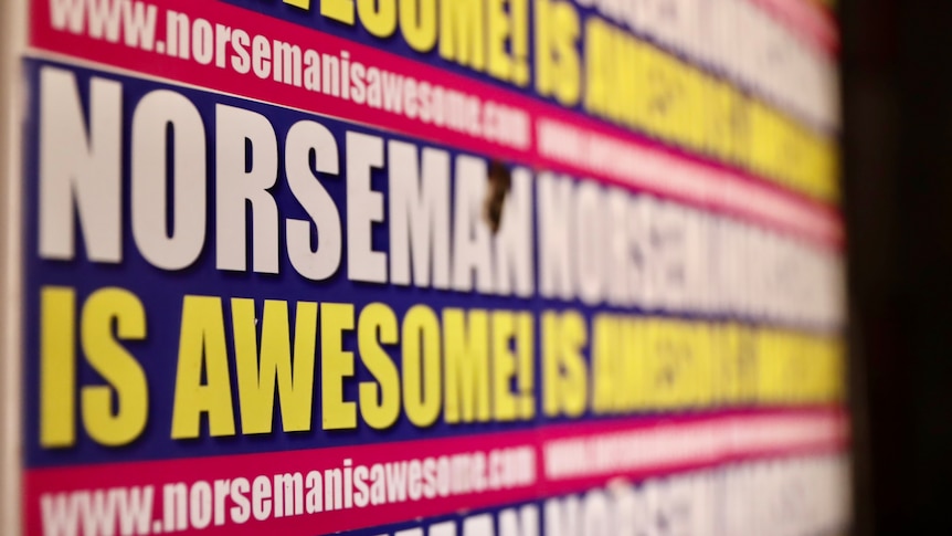 sticker with bright colours saying Norseman is awesome