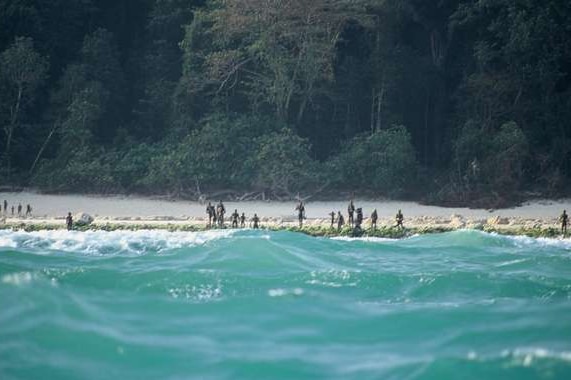 Sentilese stand guard on the beach