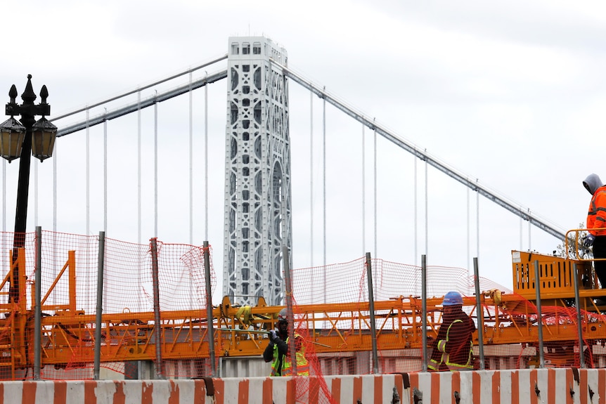 A bridge under construction. 