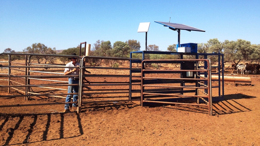 A jackaroo fixes yards alongside the PPMT system.