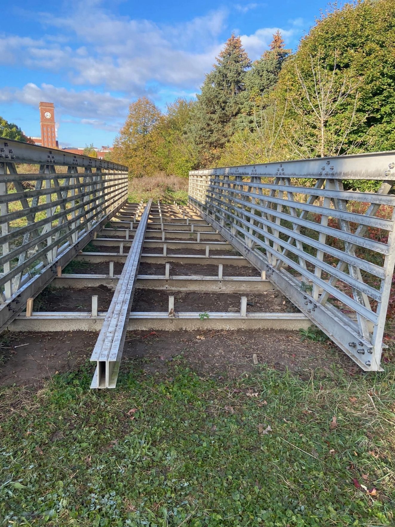 The stolen bridge is seen from another angle