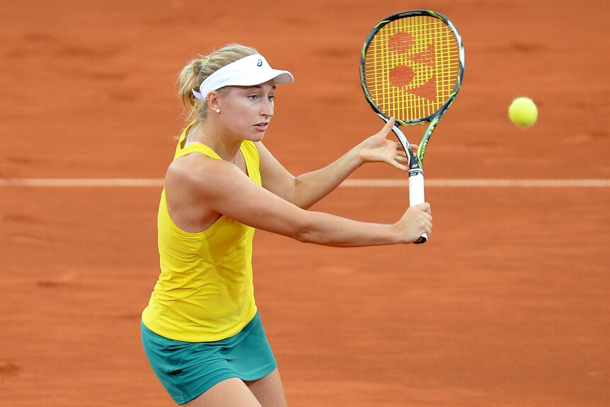 Daria Gavrilova of Australia at the Fed Cup