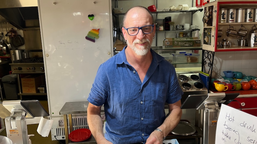 A man in a cafe.