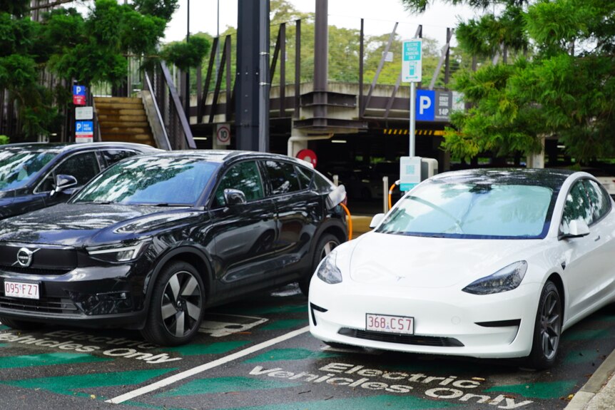 EV cars charging in Brisbane