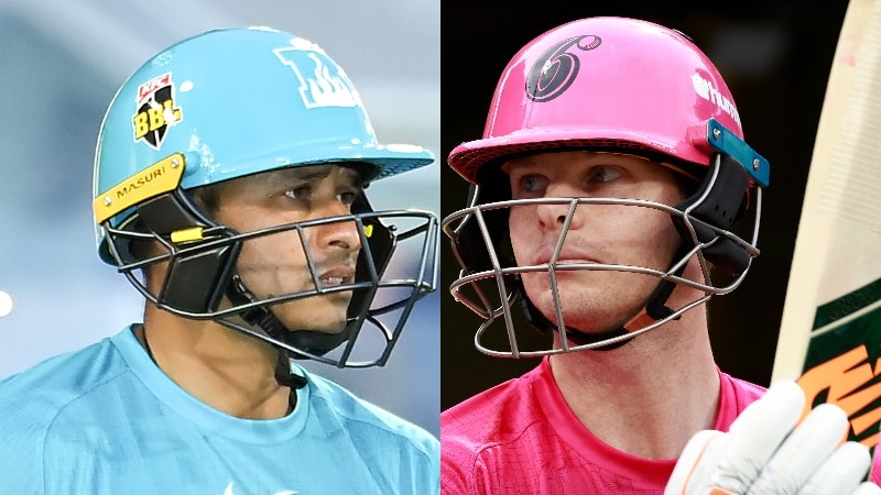 Composite image of Brisbane Heat's Usman Khawaja and Sydney Sixers' Steve Smith in the Big Bash League.