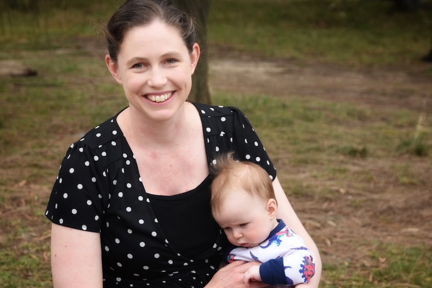 Susie Byers with her baby daughter Abbie.