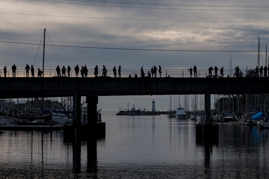 people on a jetty