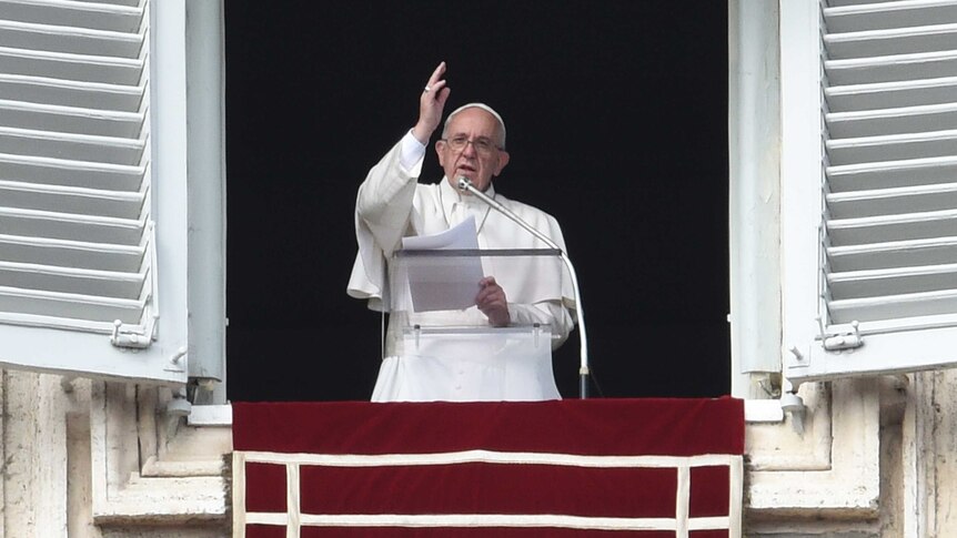 Pope Francis delivers the sunday's Angelus prayer