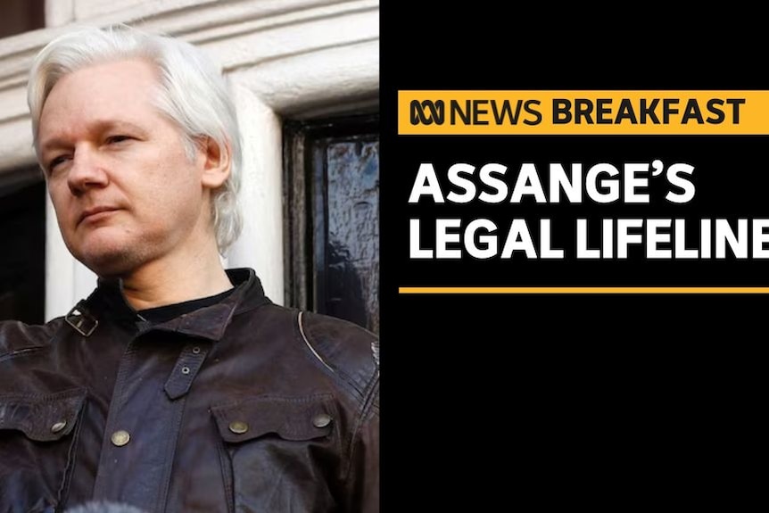 Assange's Legal Lifeline: Julian Assange outside the Ecuadorian embassy.