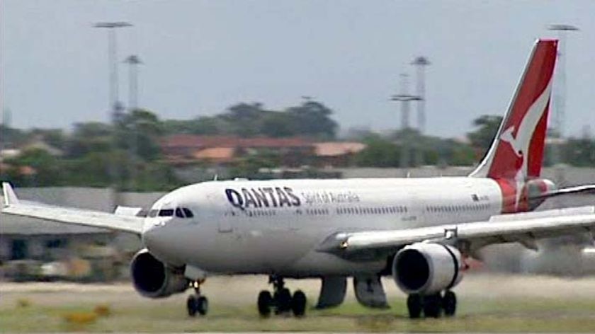 Touchdown: the plane lands safely in Sydney