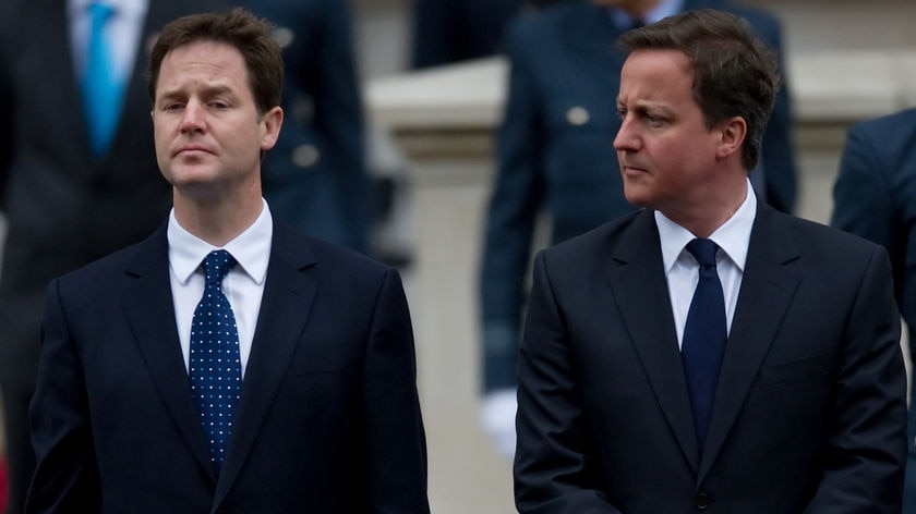 Negotiations: Nick Clegg (left) has held talks with David Cameron (right)