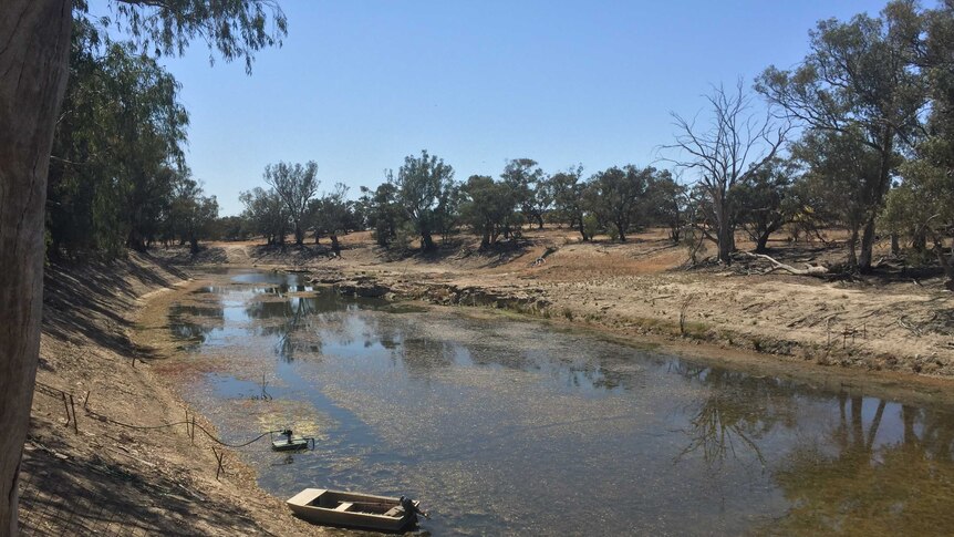 The drying Darling River.