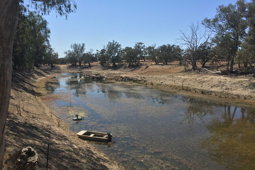 The drying Darling River.