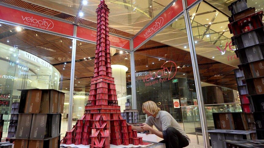 Replica Eiffel Tower house of cards.