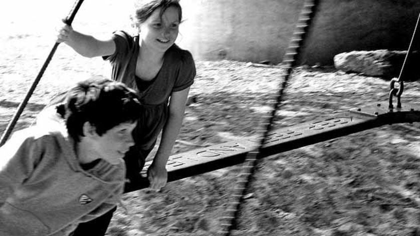 Fun on the merry go round in Geraldton