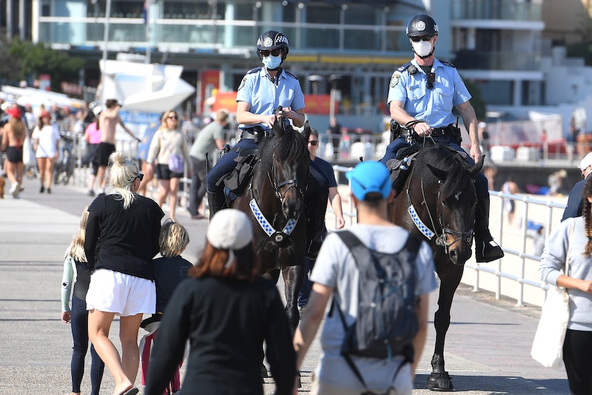 Police officers on horseback