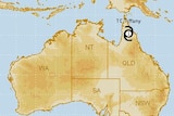 a map showing a cyclone nearing the NT