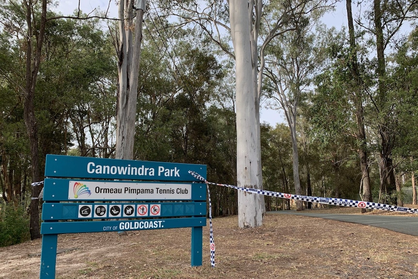 Police tape at an Ormeau park.