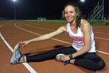 Athlete Kim Hallowes at the training track at Barden Ridge in Sydney