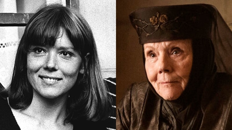 You view two portraits of Diana Rigg