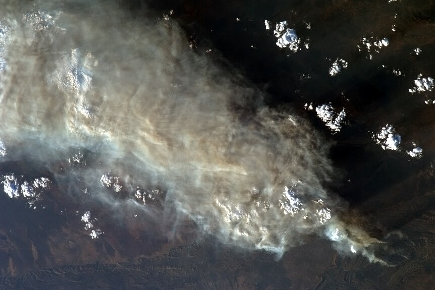 Smoke from a bushfire in New South Wales seen from space