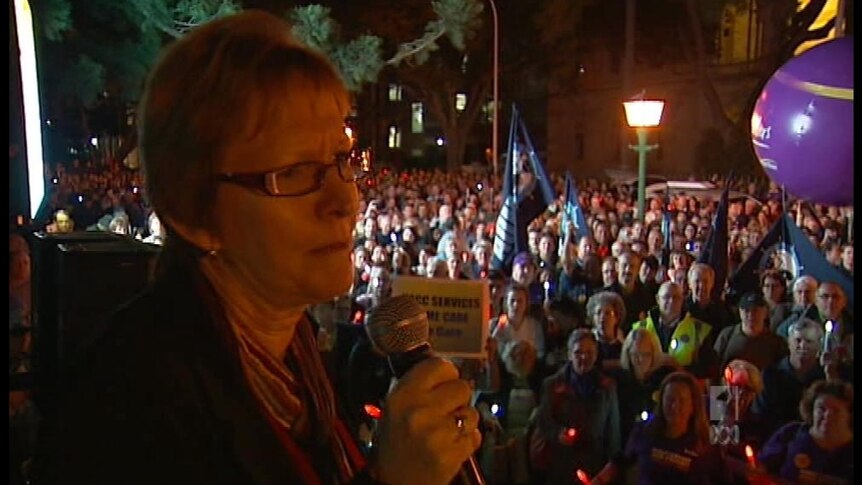 Organisers told the rally more public sector jobs will go in the coming weeks.