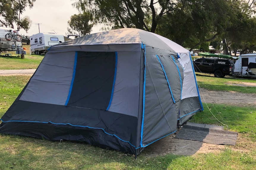 An abandoned tent at Mallacoota.