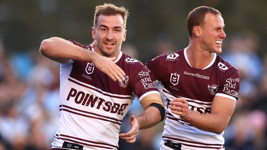 Sea Eagles hold off Sharks to win 30-26, Panthers thrash Bulldogs 44-18 to  stay top of NRL ladder - ABC News