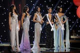 The top five finalists in the 71st Miss Universe pageant in New Orleans. 