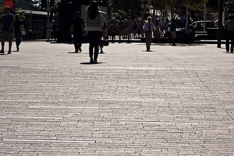 The dark stone in King George Square