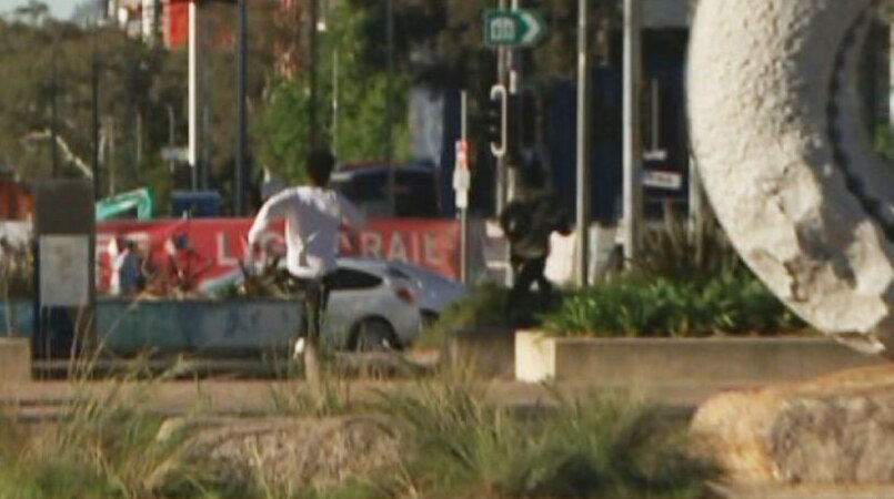 A man runs through Civic.