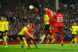 Liverpool's Dejan Lovren scores winner against Borussia Dortmund at Anfield in the Europa League.