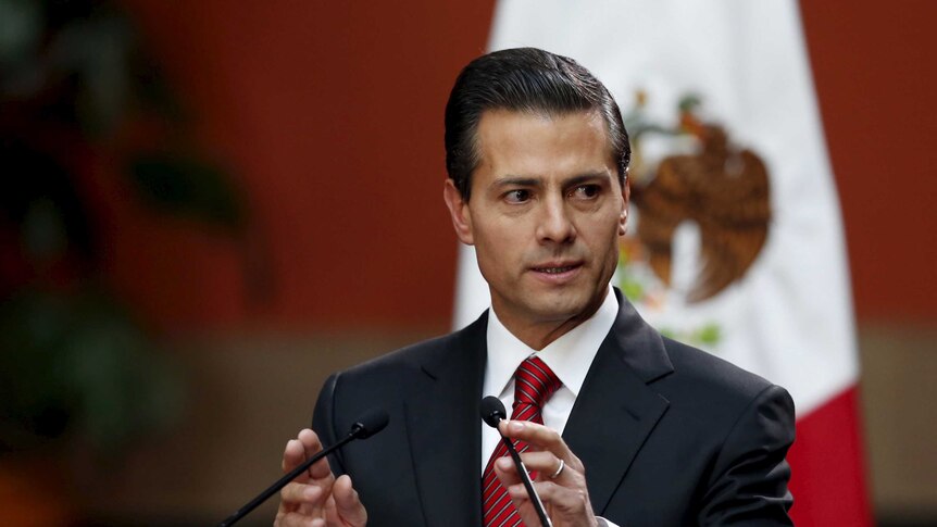 Mexico's President Enrique Pena Nieto speaks during a news conference.