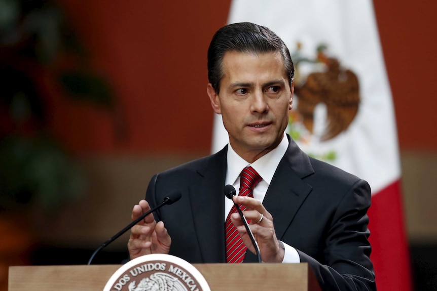 Mexico's President Enrique Pena Nieto speaks during a news conference.