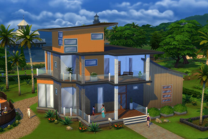A house in The Sims 4 game.