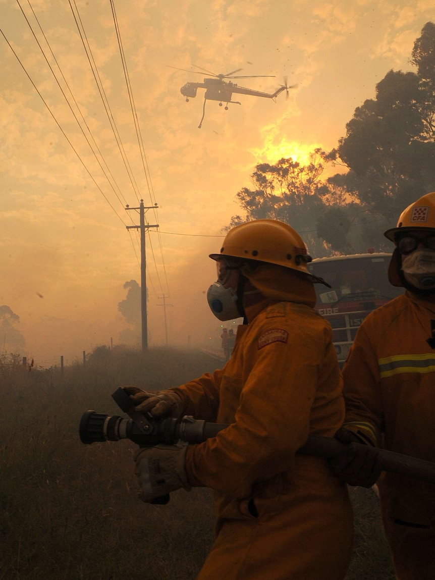 Country Fire Authority fire fighters on Black Saturday 2009.