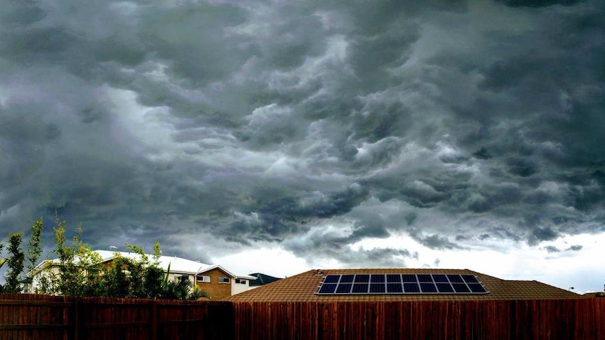 Dark clouds seen from Brisbane backyard