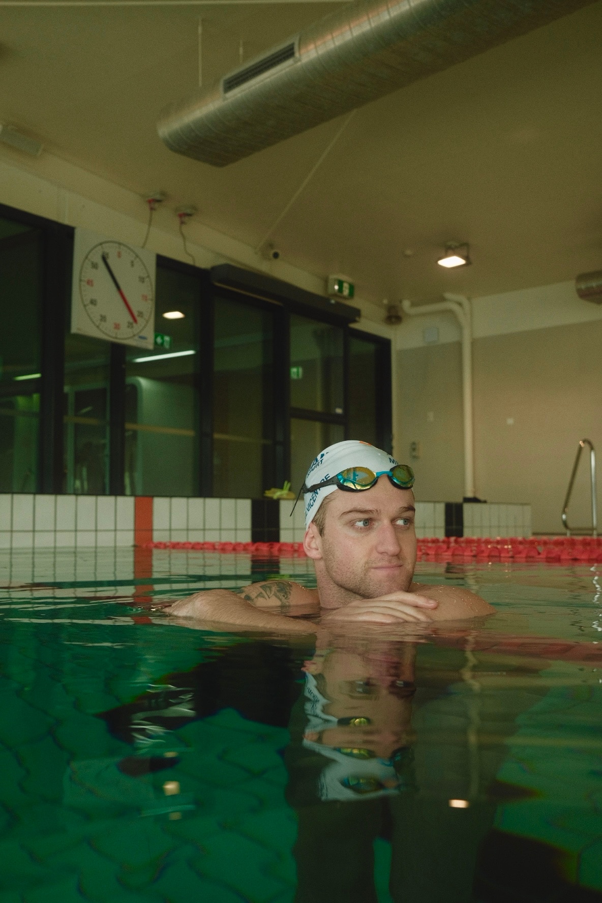 Sam Williamson in the pool