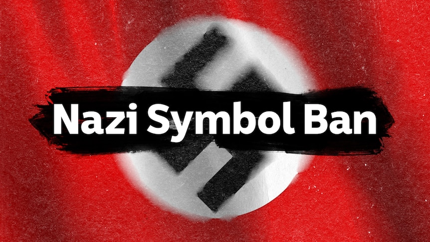 A flag of Nazi Germany showing Swastika on a white circle against a red background.