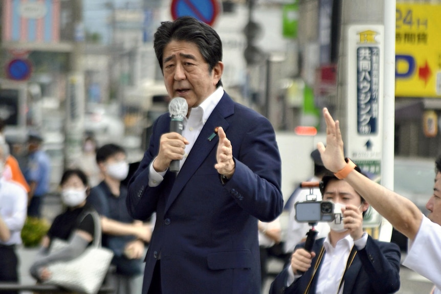 Shinzo Abe speak in Nara just seconds before being shot 