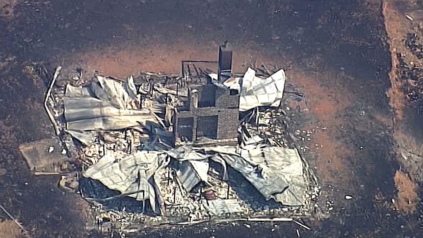 Debris from a burnt out home.