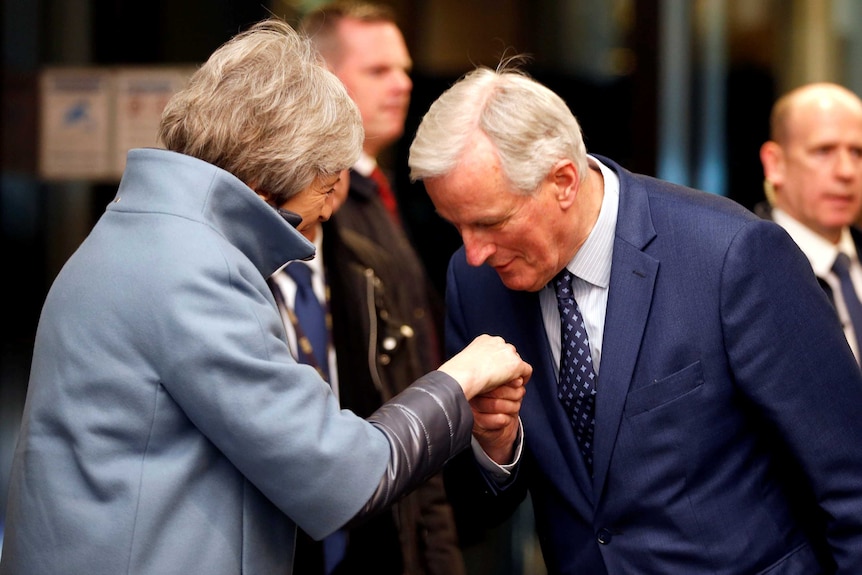 Ms May met with the European Union's chief Brexit negotiator Michel Barnier.