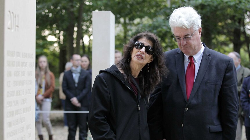 James Foley's parents attend a war reporters' memorial in Bayeux, France