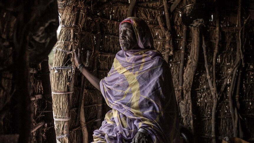 Chad local Fatima in her house.