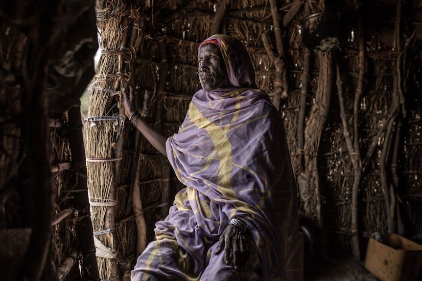 Chad local Fatima in her house.