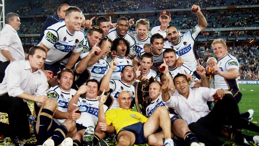 The Brisbane Broncos celebrate their win over the Melbourne Storm in the 2006 NRL Grand Final.