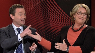 Former Leader of Australian Democrats Cheryl Kernot and Christopher Pyne