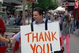 Nick Xenophon thanks supporters in Rundle Mall