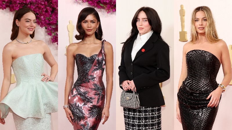 Tapis rouge des Oscars : Margot Robbie, Emma Stone, Zendaya, Carey Mulligan en robes bustier — et la révélation de la grossesse de Vanessa Hudgens